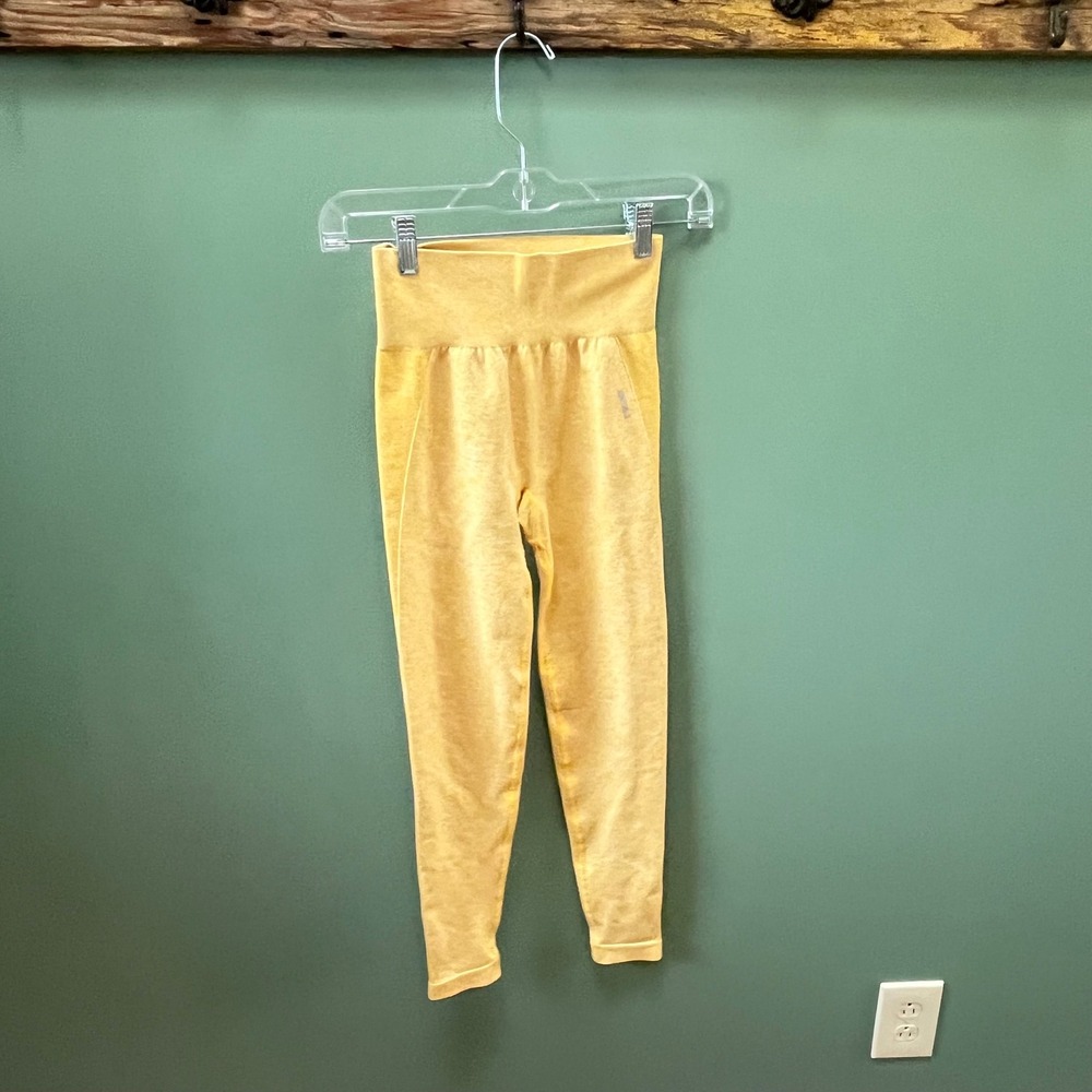 Gymshark Vital Seamless High Waisted Leggings Yellow Marl Small Activewear